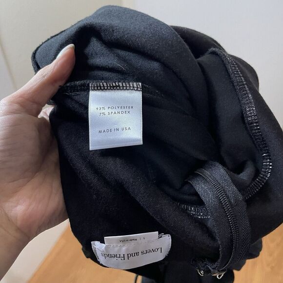 Lovers + Friends black velour vneck wide leg jumpsuit size US small - Picture 8 of 8